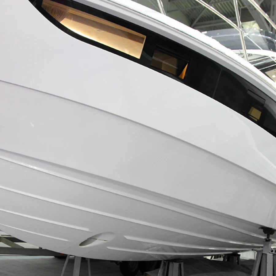 Newly restored fiberglass boat