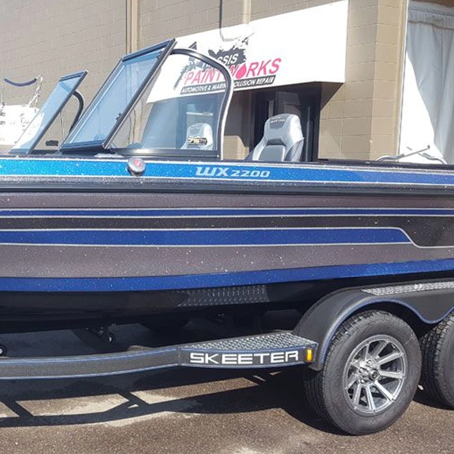 Metal flake boat painting Minnesota